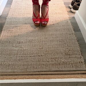 Red Peep Toe Wedge Sandals